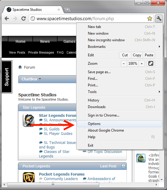 How to resolve most errors with Spacetime Games on Google Chrome